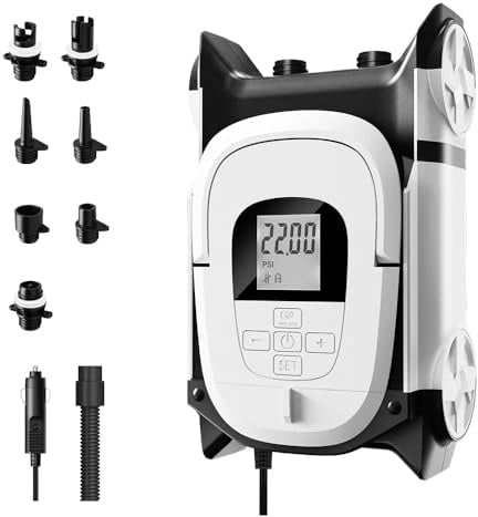 BAVIZZN 22PSI Elektrische Sup Pumpe 12V DC Sup Elektrische Pumpe | Auto-Stopp Geeignet Inflator & Deflator Paddle-Boards,Schlauchboote,Wassersport