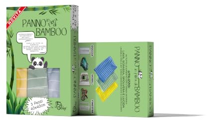 FS shop Panno Pulizia in Fibra Naturale di Bambù 350g 40x40cm, 3 Pezzi, Ottimi per la Pulizia della Casa, Mobili, Vetri, Cucina, Bagno