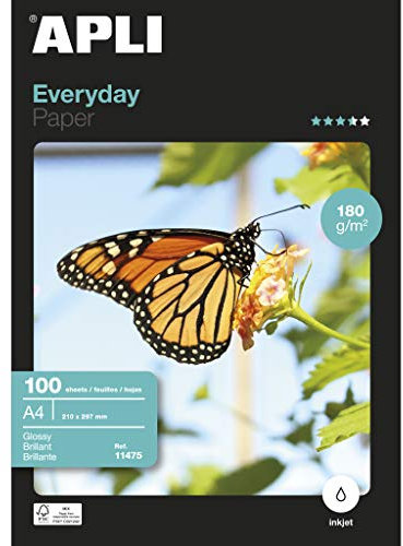 Apli Paper 11475 Papel Fotografico A4 Everyday 180GR 100H