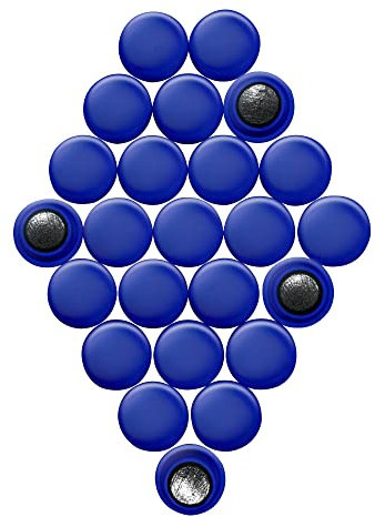 Small Blue Planning Office Magnets for Fridge, Whiteboard, Noticeboard, Filing Cabinet - Pack of 24