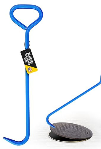 T&T Tools Originales Schachthaken-Werkzeug - Sechseckiges Schachthaken-Werkzeug, 76.2cm, mit Stahllegierung & wärmebehandelt - Standardhebehaken für Schachtabdeckungen - Zum Bewegen, Heben & Ziehen