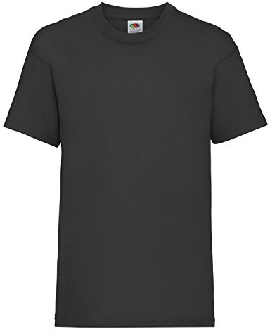 Fruit of the Loom Unisex Kids Valueweight Short Sleeve T-Shirt, Black, 14-15 Years (Manufacturer Size:36) - C