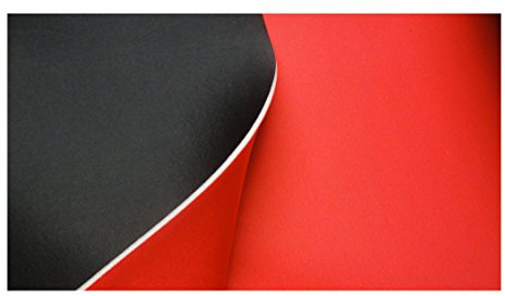 Fabrics-City SCHWARZ/ROT 5MM STRETCH NEOPREN-IMITAT STOFF DOUBLEFACE NEOPRENSTOFF STOFFE, 2900