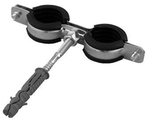 Markenlos 10x Doppel Rohrschelle/Rohrschellen Set mit Dübel + Stockschraube / 10 Stück (1/2 / 20-24mm)