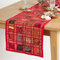 Baumwolle Waschbar Lutscher Rot Tischläufer 30 x 182 cm Dekorativ Hand Bestickt Patchwork Weihnachten Tischläufer für Party Hochzeit Zuhause Outdoor Tischdecke
