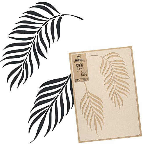 NAKLEO Plantilla Reutilizable Plástico Pared – 59x95cm - Tropical Palmera Hoja 3 - Grande Papel pintado Patrón Pintura DIY Bricolaje Artesanía - Tela Muebles Madera Lienzo
