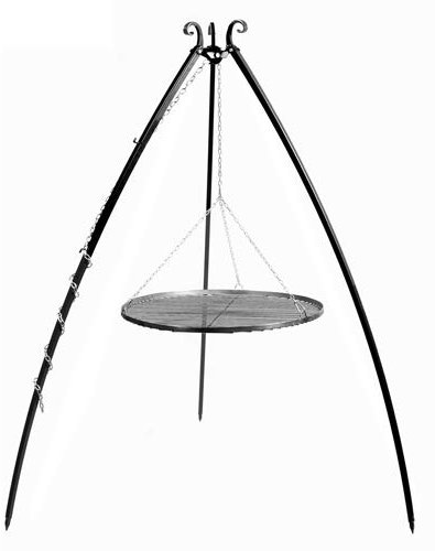CookKing Stand-Grill Dreibein Grill massiv Schwarzstahlgitter 200cm 50cm Ø