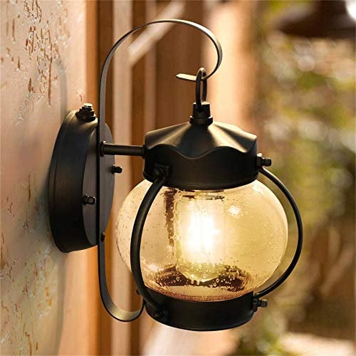 Hobaca® E27 Traditionell Vintag Wasserdicht Blase Glas Außenwandleuchten Außenlaterne Wandleuchten Dekorativ Garten Veranda Beleuchtung IP44