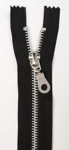 Jajasio 3 Stk. Reißverschluss Metall Aluminium nicht teilbar in 13 Farben schwarz 22cm Metallreißverschluss für Jacken Taschen Hose Geldböre Jeans