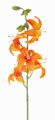 artplants.de Giglio tigrato Finto Ashanti, Arancione, 65cm, Ø8cm | Giglio Artificiale - Fiori Artificiali