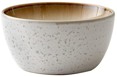 BITZ Schüssel, Schale, Müslischale, Snackschale aus Steingut, 14 cm im Durchmesser, Creme/Creme