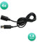 Eaxus® 4er Set GameCube Controller Verlängerungskabel 1,8 Meter Länge - für GC Controller/Gamepad/Joypad. 100% kompatibel mit allen Spielen