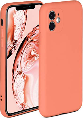Oneflow, cover morbida, compatibile con iPhone 11, in silicone, bordo rialzato per la protezione dello schermo, a doppio strato, colore: corallo opaco