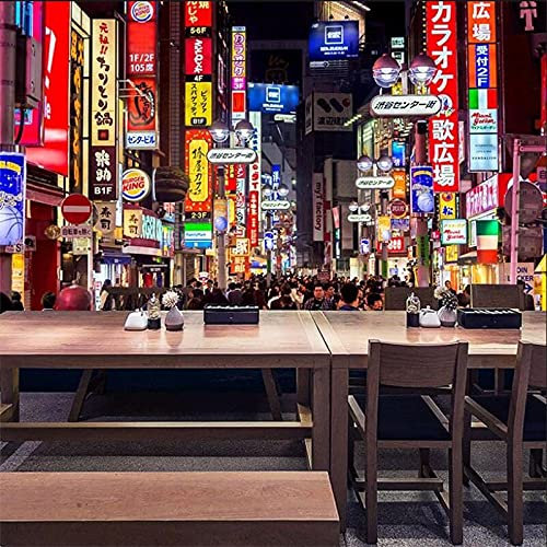 MUMUWUSG Art Mural - Self-Adhesive Mural Wall Art Japan House Building Shop Wallpaper Photoposter Decor Living Room Bedroom Children’S Room Murals Wall Decoration 360X230Cm
