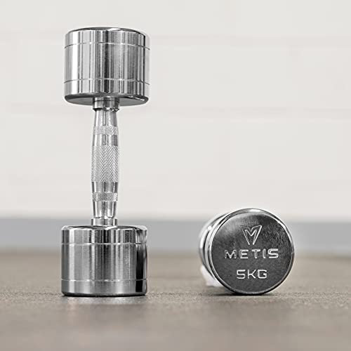METIS Kurzhanteln aus Chrom [Paar] – Paar von Kurzhanteln Gewichte [1kg – 10 kg] | Gewichte für Zuhause | Glatte Gewichte Kurzhanteln Chrom Set | Kurzhantel Set [Paar] (3kg)