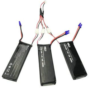 Drohnenzubehör Akku für Hubsan H501S X4 Vier-Achsen-Flugzeug-Modellflugzeug 3PCS 7,4V 2700mAh Lithium-Akku mit 1PCS 3in1 Conversion Line