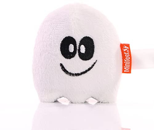 Minifeet Teamgeister Teamgeist weiß - 2in1 Anti-Stress-Plüschtier & Displayreiniger mit Unterseite aus Mikrofaser - Plüsch Spielzeug Geschenk für Mitarbeiter Kollegen Freunde | Höhe: 8 cm