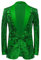 PYJTRL Herren-Blazer mit elegantem Satingesicht und Pailletten, Blumenmuster (XS, Grün)