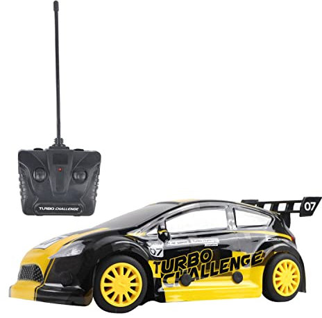 TURBO CHALLENGE - Auto - Extrem-Rallye - 099315 - Ferngesteuertes Auto - Gelb - 1/24 - Batterien Nicht enthalten - Kunststoff - Kinderspielzeug - Geschenk - Ab 3 Jahren