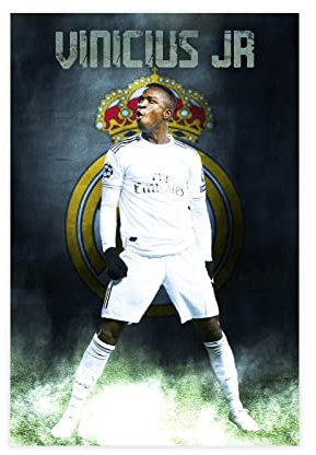ZHONGZ VinIcius Jr Sports Star Art Poster 14 Leinwand Poster Schlafzimmer Dekor Sport Landschaft Büro Zimmer Dekor Geschenk Rahmen:30 x 45 cm