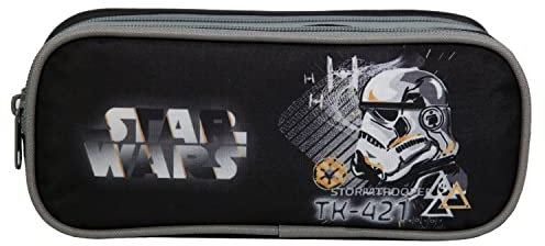 Bagtrotter Trousse Scolaire 2 Compartiments Disney Star Wars Noire