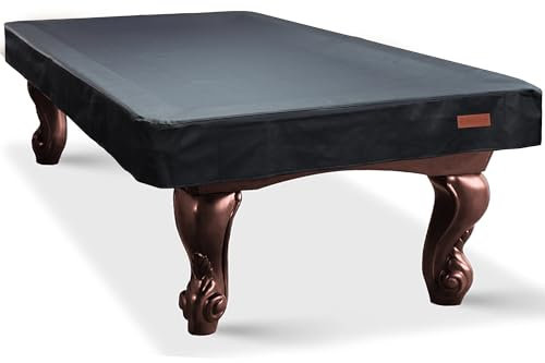 K-Musculo Pool Table Cover, Heavy Duty Leatherette Billiard Table Cover, Waterproof and Tearproof, 7/8/9 Foot Fitted(Black, 9FT)