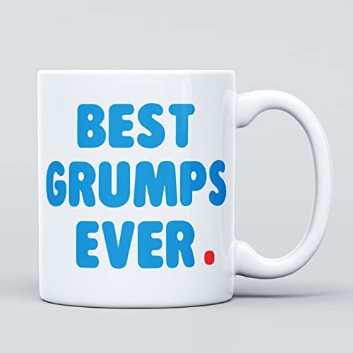 Panther Print Best Grumps Ever Large Heavy Duty Ceramic Bold Blue Novelty Funny Coffee Mug, Cup for Grandad – Gift for Birthday, Christmas, Congratulations, Grandfather