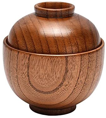 Fenteer Holzschale mit Deckel Lebensmittelaufbewahrung Haushalt Salat Obst Babynahrung Schüssel Kleine Holzschalen