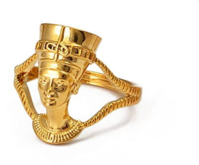 Virtuoa-Art Ägyptische Königin Nofretete Ring Für Frauen Öffnungsfinger - Kreativität Afrikanischer Charme Offener Ring Ethnischer Schmuck Fingerring Für Unisex Mädchen Damen Hochzeit Geburtstags