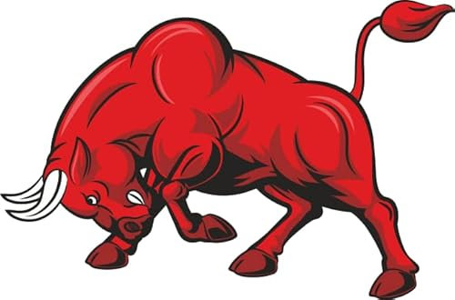 U24 Aufkleber Roter Stier 14 x 9 cm Autoaufkleber Sticker Konturschnitt