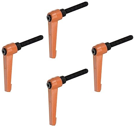 QUARKZMAN 4 Stück Klemmhebel Griff M8 x 40mm Außengewinde Schrauben Spritzbeschichter Kohlenstoffstahl Verstellbare Handgriffe Spannhebel Befestigung für Werkzeugmaschinen Geräte, Orange