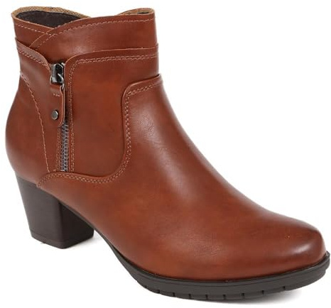 Pavers Block Heel Ankle Boots - Tan Size 6