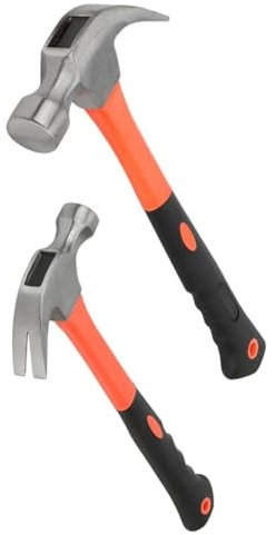 KEILEOHO Klauenhammer-Set, 2 Größen, 250 g und 750 g, Stahlhammer mit rutschfestem Griff, für DIY-Projekte, Zuhause, Büro, 227 g, 680 g