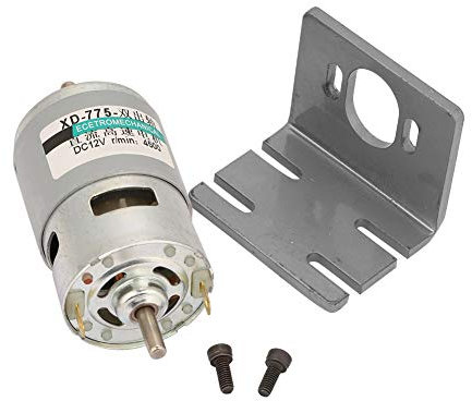 Motor, 775 DC 50 W Kugellagermotor Kugellager D-Achsen-geräuscharmer Motor, 12 V 24 V Große Torsions-Elektromotor-Kugellagerwelle, Hydraulikmotoren (12V4500RPM Mit Halterung)