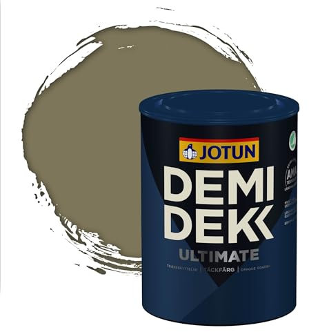 Jotun - Peinture Bois, Lasure Opaque pour Extérieur et Intérieur Satinée - DEMI DEKK CLEAN TECH - RAL 6013 - Vert Jonc - 0,75L