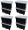 Pluto Packaging Strong Black 24L Home Office Stackable Nestable Bedroom Garage Organising Storage Containers With Transparent Lids (5)