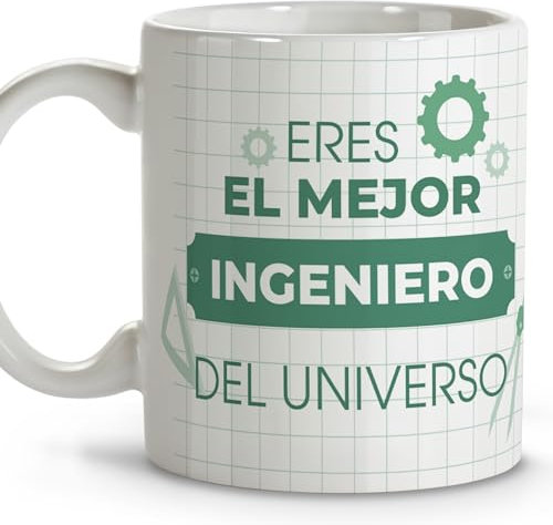 LolaPix Ideas de regalo para hombre. Tazas originales para regalar. Regalos para ingenieros. Tazas personalizadas. Taza cerámica 330 ml.