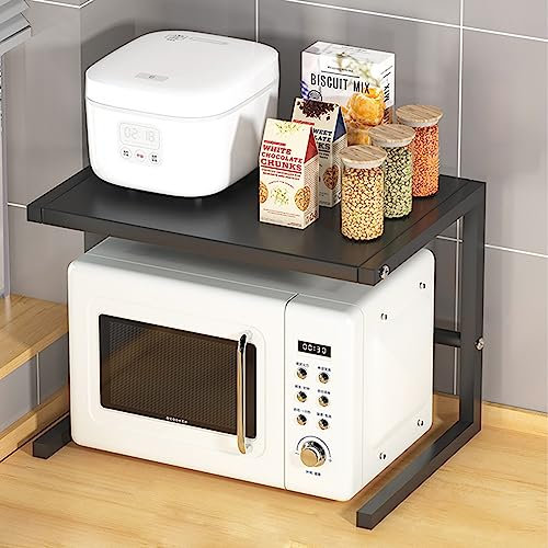Estante Duradero para Horno eléctrico, decoración Moderna de Cocina, Organizador de Almacenamiento de Utensilios de Cocina, Adecuado para Horno eléctrico, Horno microondas/Negro