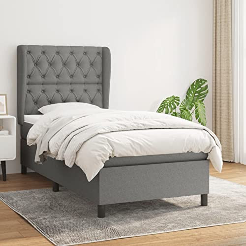 ShGaxin Boxspringbett mit Matratze Dunkelgrau 80x200 cm Stoff, Bett, Bettgestell, Jugendbett, Schlafzimmer Bett, Schlafzimmer Komplett, Bed Fram 3128158