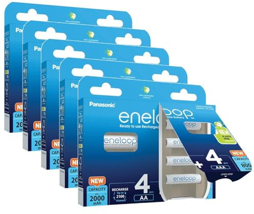 Eneloop Combipack - Lote de 5 pilas recargables (4 pilas AA (2000 mAh) + 4 AAA (800 mAh)