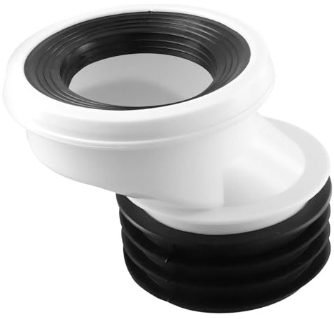 Adaptador de Conexión de Inodoro, Rígido Desagüe Inodoro, Juego de Conexión para Inodoro Excéntrico, PVC y Caucho, Blanco (Desplazamiento 50mm)