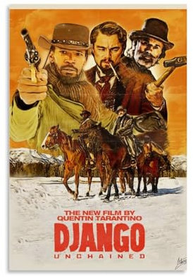 Django Unchained Poster, Kunstdekoration, Wandposter, Dekoration, Innenposter, Druckdekoration, Bar, Restaurant, Dekoration, Ästhetik, Poster, Wohnzimmer, Poster, 30 x 45 cm, ungerahmt, 1 Stück