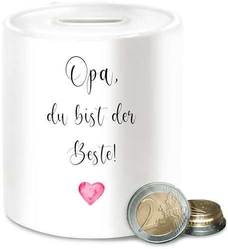 Spardose - Spardosen - Geburtstagsgeschenk Opa du bist der Beste Vatertagsgeschenk für Opi Geschenk Geburtstag Grossvater I - Unisize - Weiß