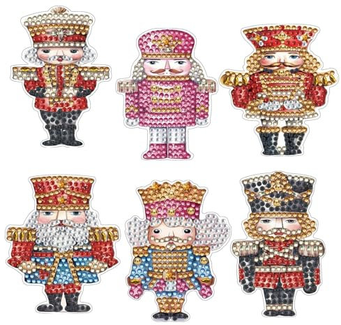 Lebartm DIY Diamond Art Painting Fridge Magnets Creative Design Refrigerator Magnetic Sticker Diamond Art for Adults Crafts Home Decors Cabinet Refrigerator-Nutcracker Soldiers