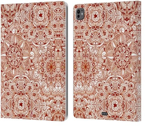 Head Case Designs Pattern Mandala Doodles Custodia Cover in Pelle a Portafoglio Compatibile con Apple iPad PRO 13 M4 2024