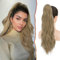Sofeiyan Pferdeschwanz Haarteil mit Kordelzug, 56 cm Lang Gewellt Zopf Pferdeschwanz Haarverlängerung Synthetik Natürliches Kordelzug Pferdeschwanz Verlängerung für Frauen, Dunkelblond und Bleichblond