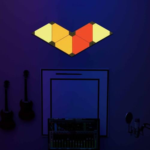 Dreieckige Lichtpaneele, RGB-Dreieck-Wandleuchten, LED-Gaming-Lichtpaneele mit Musiksynchronisation, APP-Sprachfernbedienung, für Gaming-Raum-Party-Dekoration (EU-Stecker)