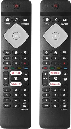 2er-Pack BRC0884301/01 Universal Ersatz TV Fernbedienung Kompatibel mit Philips TV Ambilight LCD LED 3D HD Smart TV