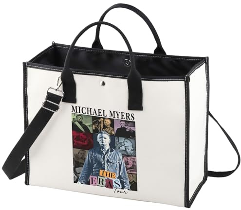 WZMPA Michael Myers Tote Bag Michael Fans Geschenk Michael Myers Tour Wiederverwendbare Einkaufstasche Michael Merchandise, Michael Myers Bg, medium
