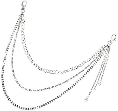 VALICLUD Sternenkette Für Männer Mehrschichtige Hosenkette Hip Hop Jeanskette Bekleidungsaccessoire Robust Und Langlebig Für Tanz Und Bühnenauftritte